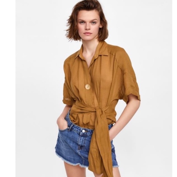 Zara Dresses & Skirts - Zara Woman distressed denim mini skort size 4